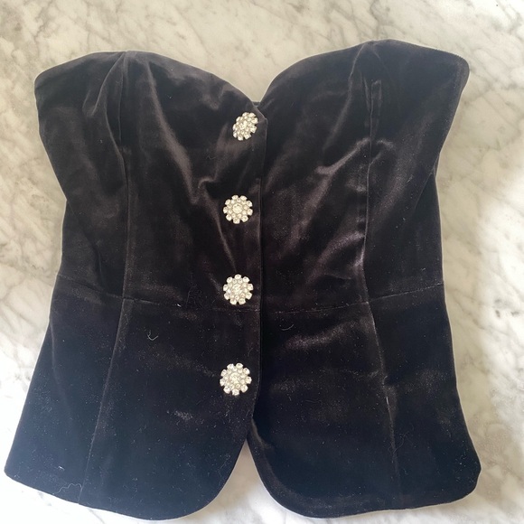 Dynamite velvet bustier-size XS rhinestone buttons - Picture 1 of 5